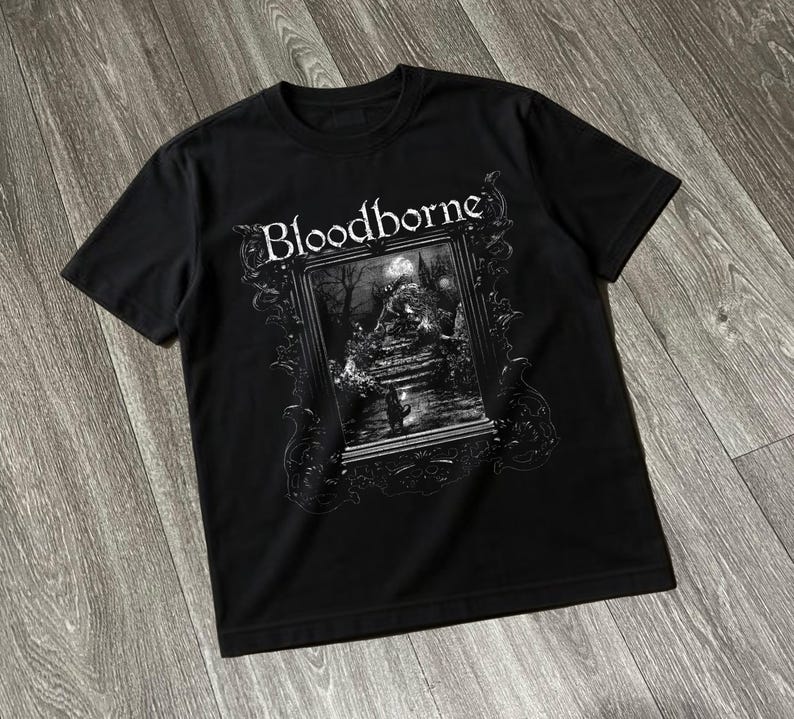 Retro Gaming T Shirt - Игровая футболка Bloodborne Dark Souls, оверсайз,