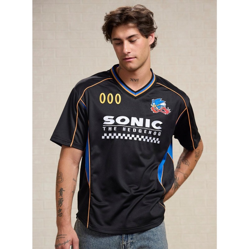 Retro Gaming T Shirt - Мужская футболка-джерси Sonic The Hedgehog Game